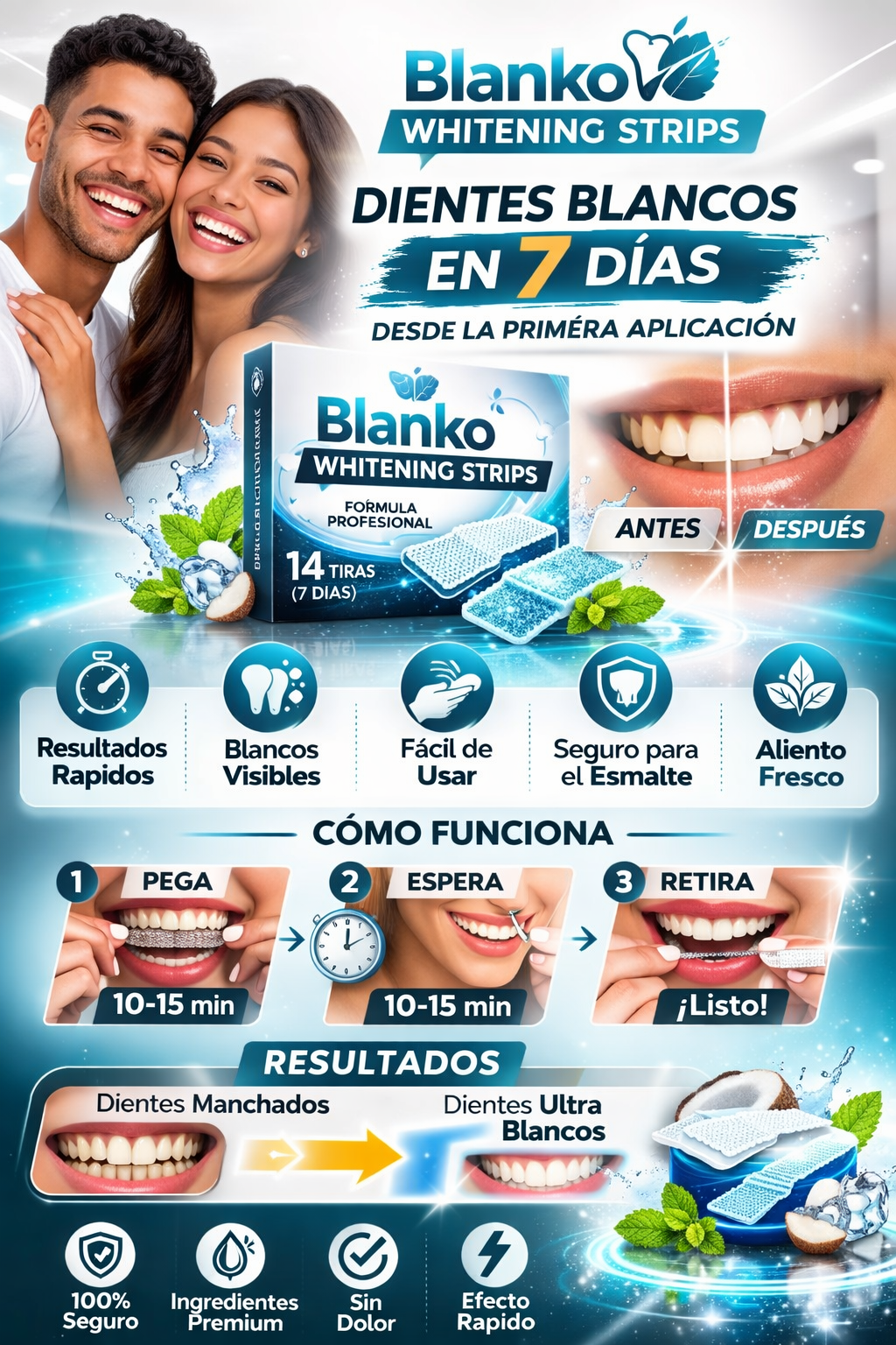 Blanko - Sistema de tiras de blanqueamiento dental